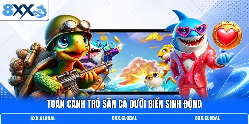 Toàn cảnh trò săn cá dưới biển sinh động